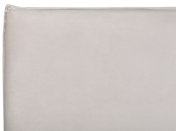 Postel s úložným prostorem Umělý samet LAVAUR 180 x 200 cm Krémově bílá