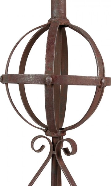 Kovová dekorace na zahradu hnědé barvy s rezavou patinou – 16x61 cm