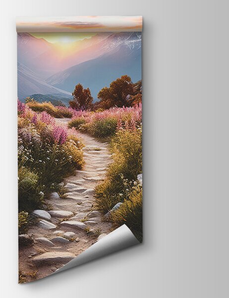 Fototapeta Cesta přes horu s květinami, Horské fototapety, Populární fototapety, u96210 - Tapeko.co.cz