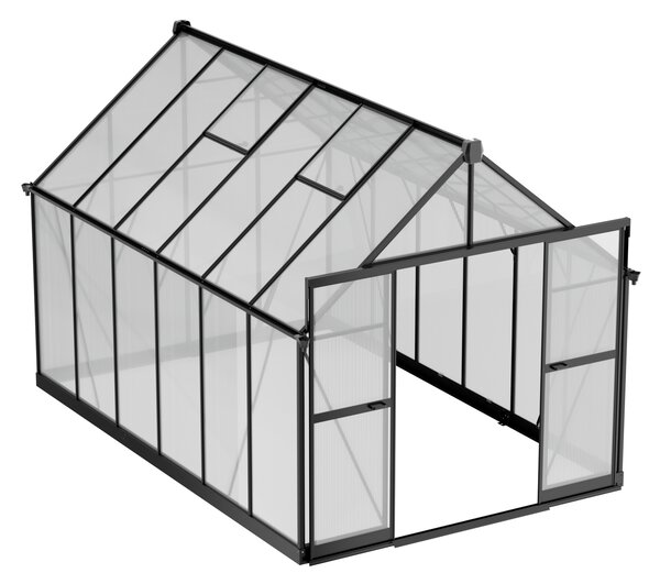 Skleník 240 x 244 x 371 cm, zesílená konstrukce, polykarbonát 6 mm