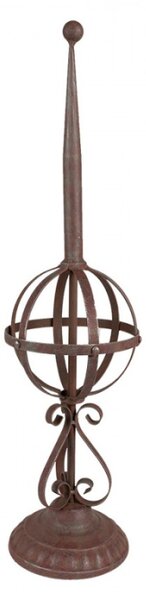 Kovová dekorace na zahradu hnědé barvy s rezavou patinou – 16x61 cm