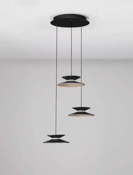 LED stmívatelný černo-zlatý moderní lustr Morfi 161