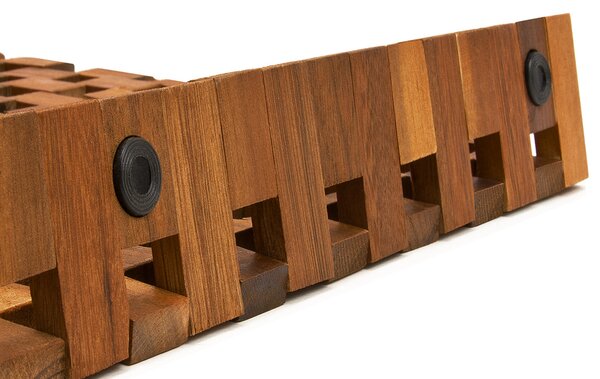 Casaria Koupelnová předložka CUBE, akáciové dřevo 80x50x1cm, hnědá