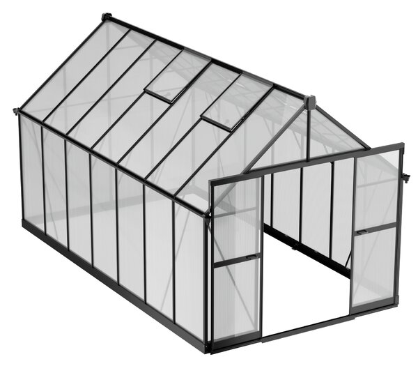 Skleník 240 x 244 x 429 cm, zesílená konstrukce, polykarbonát 6 mm