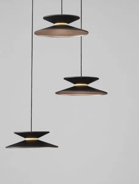 LED stmívatelný černo-zlatý moderní lustr Morfi 161