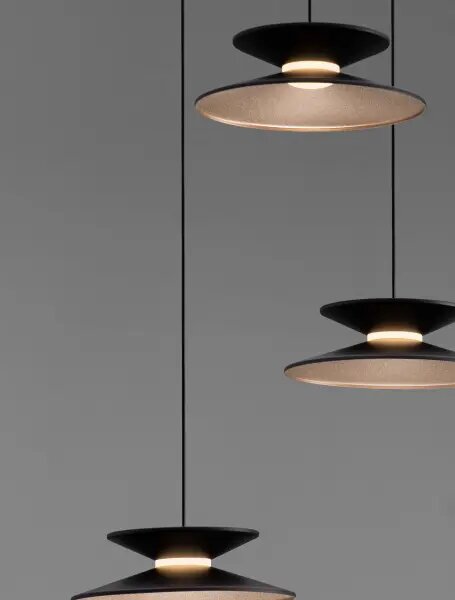 LED stmívatelný černo-zlatý moderní lustr Morfi 161