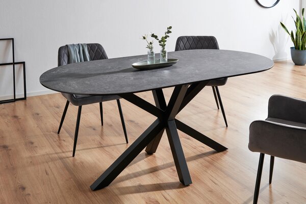 JÍDELNÍ STŮL, černá, tmavě šedá, 180/90/75 cm Livetastic - Jídelní stoly, Online Only