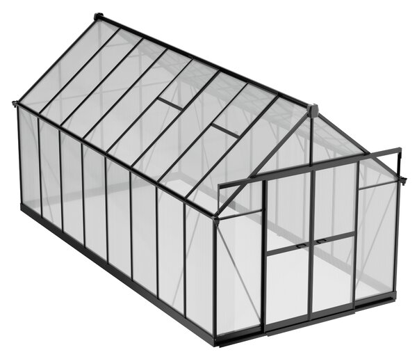 Skleník 240 x 244 x 488 cm, zesílená konstrukce, polykarbonát 6 mm