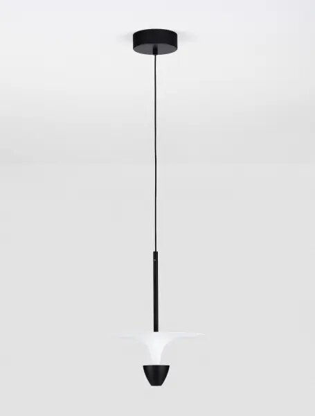 LED černo-bílé designový lustr Luet 180 – 26 x 15 cm