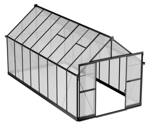 Skleník 240 x 244 x 488 cm, zesílená konstrukce, polykarbonát 6 mm