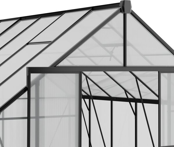 Skleník 245 x 305 x 488 cm, zesílená konstrukce, polykarbonát 6 mm