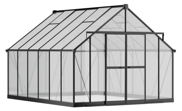 Skleník 245 x 305 x 370 cm, zesílená konstrukce, polykarbonát 6 mm