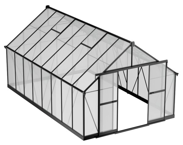 Skleník 245 x 305 x 488 cm, zesílená konstrukce, polykarbonát 6 mm