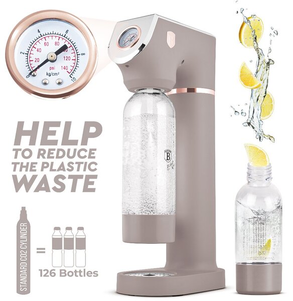 BERLINGERHAUS Výrobník sody SODABAR + 2 lahve Taupe Collection BH-8558