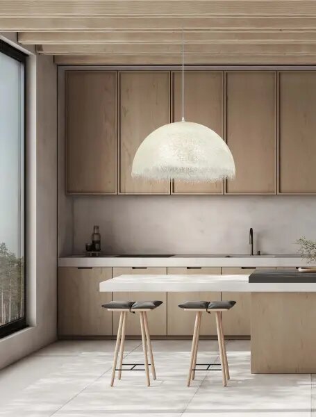 Bílý designový lustr Lalu – Bílá