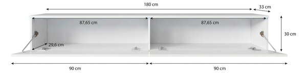 NÍZKÁ KOMODA, barvy grafitu, 180/30/33 cm P & B, Online Only