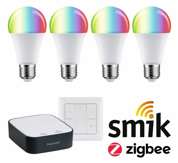 PAULMANN Startovací sada Zigbee 3.0 LED žárovka E27 RGBW + Gateway smik + vypínač