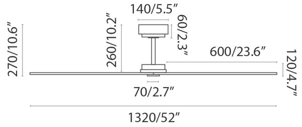 FARO MILOS L tmavý stropní ventilátor