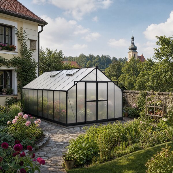 Skleník 245 x 305 x 606 cm, zesílená konstrukce, polykarbonát 6 mm