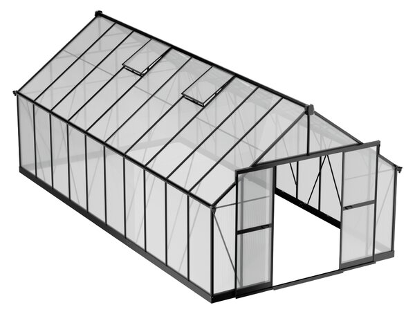 Skleník 245 x 305 x 606 cm, zesílená konstrukce, polykarbonát 6 mm