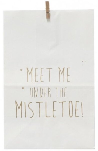 Hübsch Papírový sáček White - Mistletoe HB148