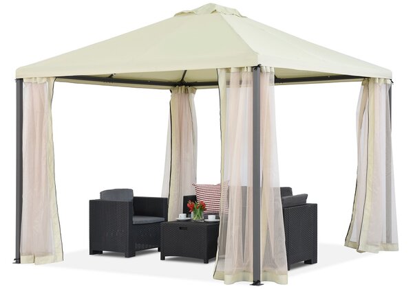 Béžový zahradní pavilon s moskytiérou Madrid 3 x 3 m Garden Point