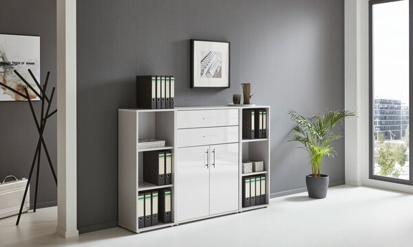 SKŘÍŇ NA ŠANONY, šedá, vysoce lesklá bílá, 172,6/113,6/33 cm MID.YOU - Online Only kancelářský nábytek, Online Only