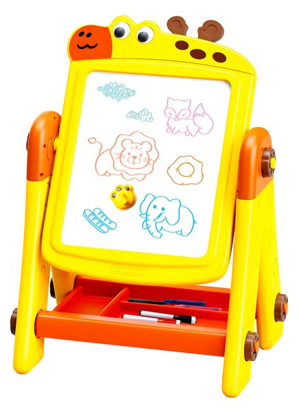 Aga4Kids Dětská tabule na fixy 2v1 Žlutá