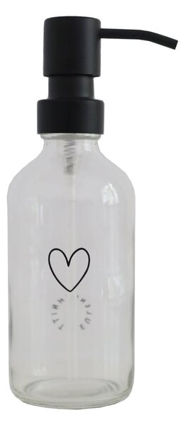 Skleněný dávkovač mýdla Heart Transparent 250 ml