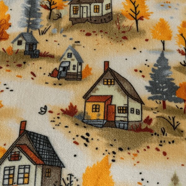 Mikroplyšové povlečení AUTUMN VILLAGE barevné Rozměr povlečení: 70 x 90 cm | 140 x 200 cm