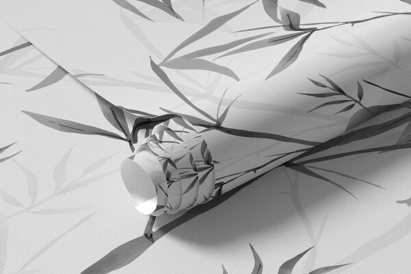 Fototapety Minimalistický styl Japandi rostlinný bambus Chinoiserie šedá barva, Fototapety les, Fototapety bambus, w00546v1 : uwalls.cz