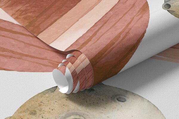 Fototapety Barevné ilustrace zobrazující různé planety a vesmír akvarel, Fototapety dětské, Fototapety pro chlapce, w00539 : uwalls.cz