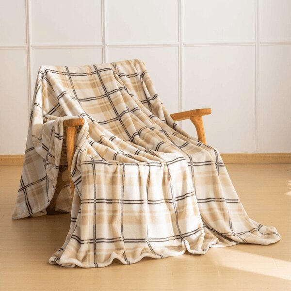 Mikroplyšová deka PLAID, krémová Rozměr: 150 x 200 cm
