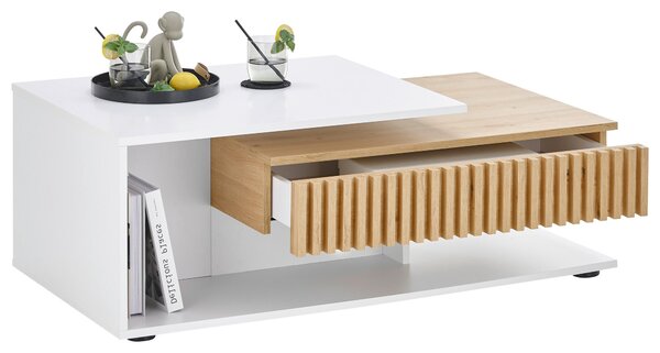 KONFERENČNÍ STOLEK, bílá, dub artisan, kompozitní dřevo, 110/60/40 cm Boxxx - Konferenční stolky, Online Only