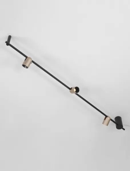 LED stmívatelný champaign zlato-černý designový lustr Sirmos