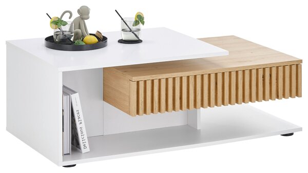 KONFERENČNÍ STOLEK, bílá, dub artisan, kompozitní dřevo, 110/60/40 cm Boxxx - Konferenční stolky, Online Only
