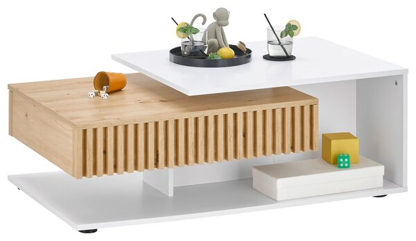 KONFERENČNÍ STOLEK, bílá, dub artisan, kompozitní dřevo, 110/60/40 cm Boxxx - Konferenční stolky, Online Only