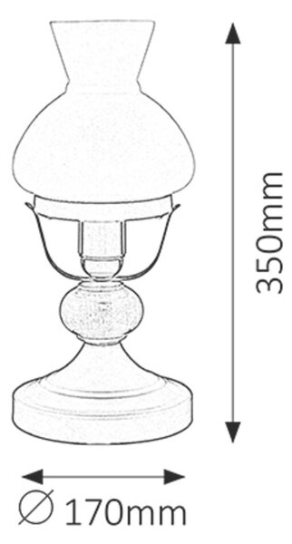 Rabalux 7072 Petronel Klasická stolní lampička | E27 | Černá - r-7072