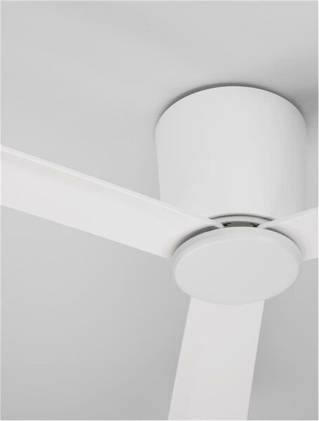 NOVA LUCE stropní ventilátor DELL tělo z hliníku matná bílá 3ABS dřevěné listy 9952325
