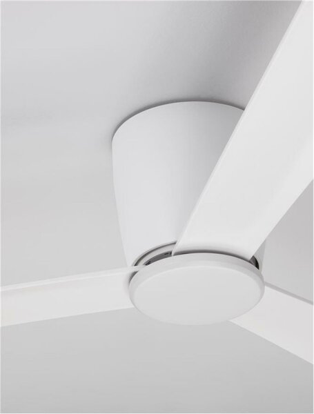 NOVA LUCE stropní ventilátor DELL tělo z hliníku matná bílá 3ABS dřevěné listy 9952325