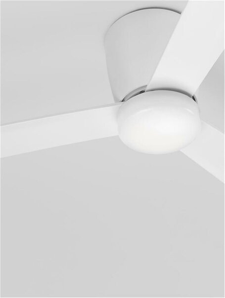 NOVA LUCE stropní ventilátor DELL tělo z hliníku matná bílá 3ABS dřevěné listy 9952325