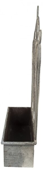 2ks šedý antik kovový truhlík s okrasou – 49x15x70 cm