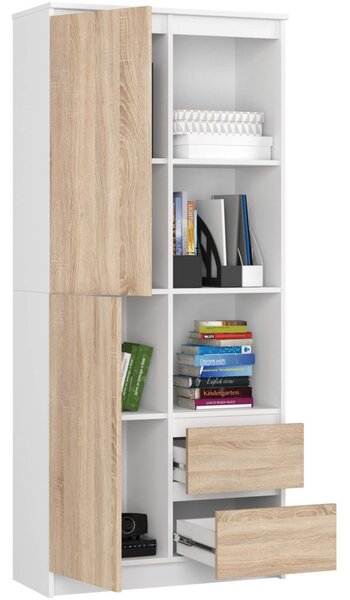 Regál R 80 cm CLP R11 bílá/dub sonoma