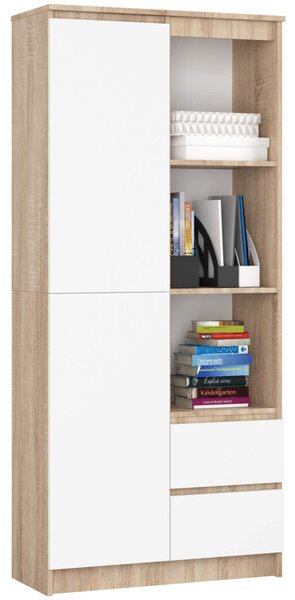 Regál R 80 cm CLP R11 dub sonoma/bílá