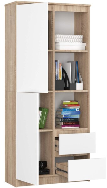 Regál R 80 cm CLP R11 dub sonoma/bílá