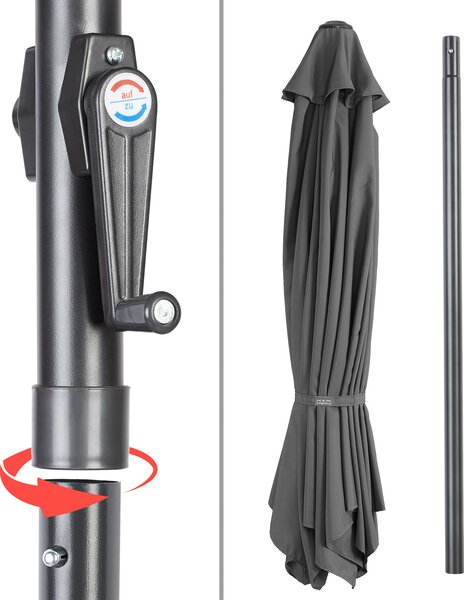 Deuba Zahradní slunečník Ø300 cm - antracit