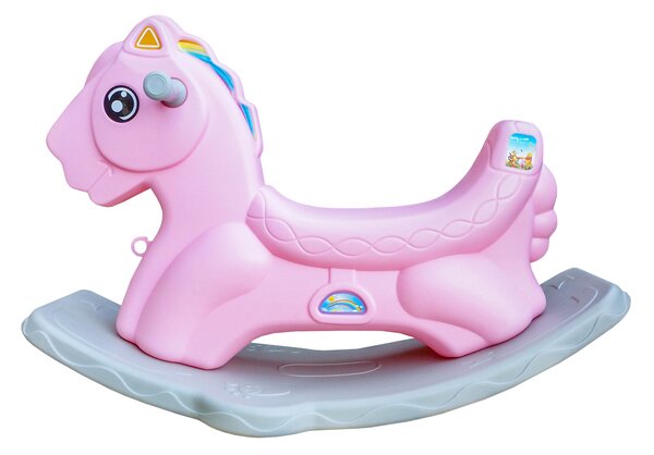 Aga4Kids Plastový houpací koník DS3801 Růžový