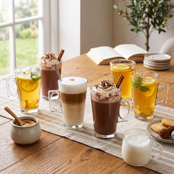 Sklenice na latte 255 ml 6ks SPRINGOS KI0183 čiré