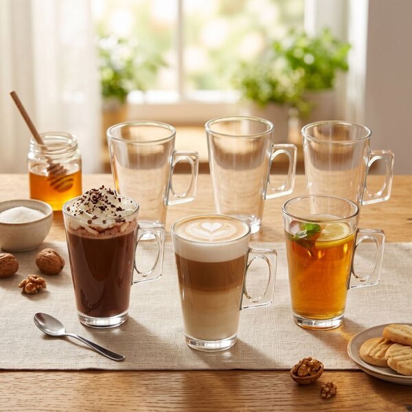 Sklenice na latte 255 ml 6ks SPRINGOS KI0183 čiré