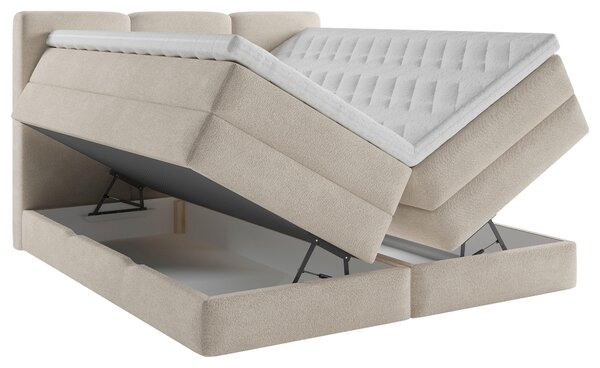 POSTEL BOXSPRING, 180/200 cm, krémová MID.YOU - Postele s úložným prostorem, Online Only